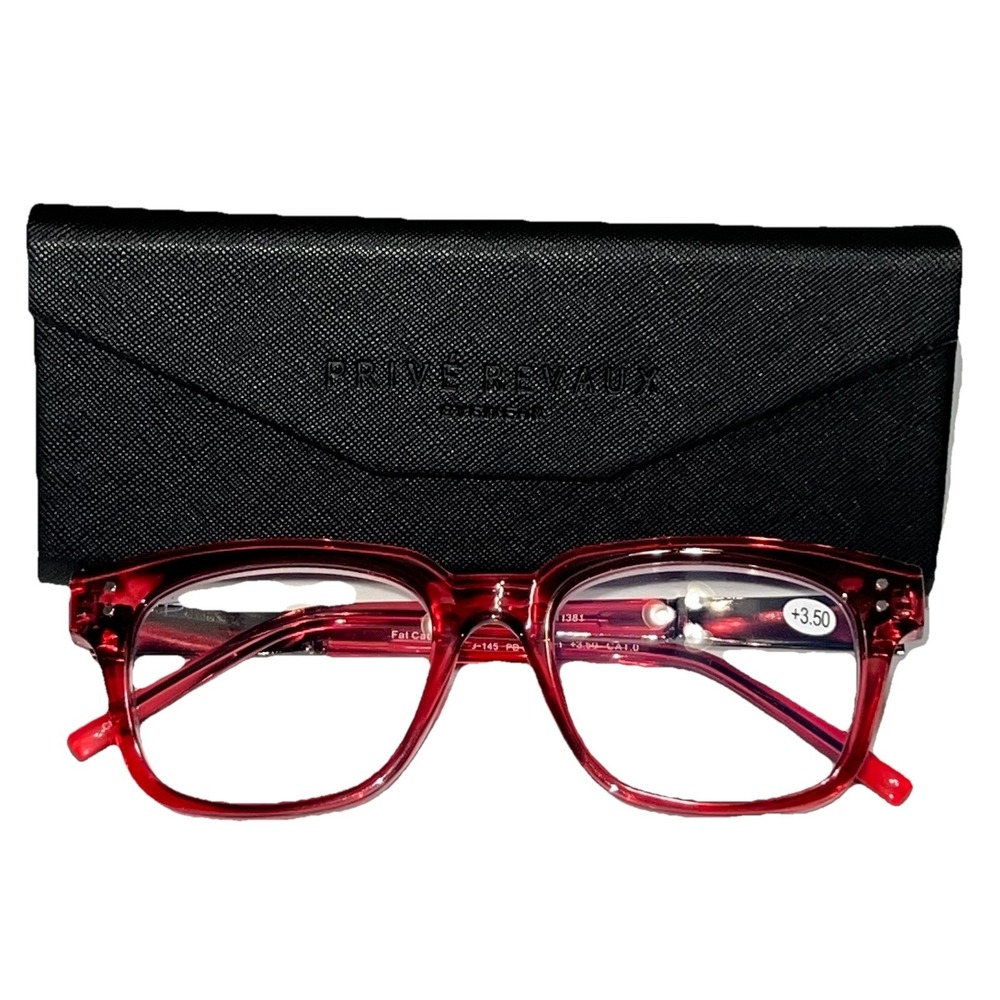 Prive Revaux The Fat Cat LAF Red Readers 52 19 145 PD62 +/- 1mm +3.50 CAT.0 EUC